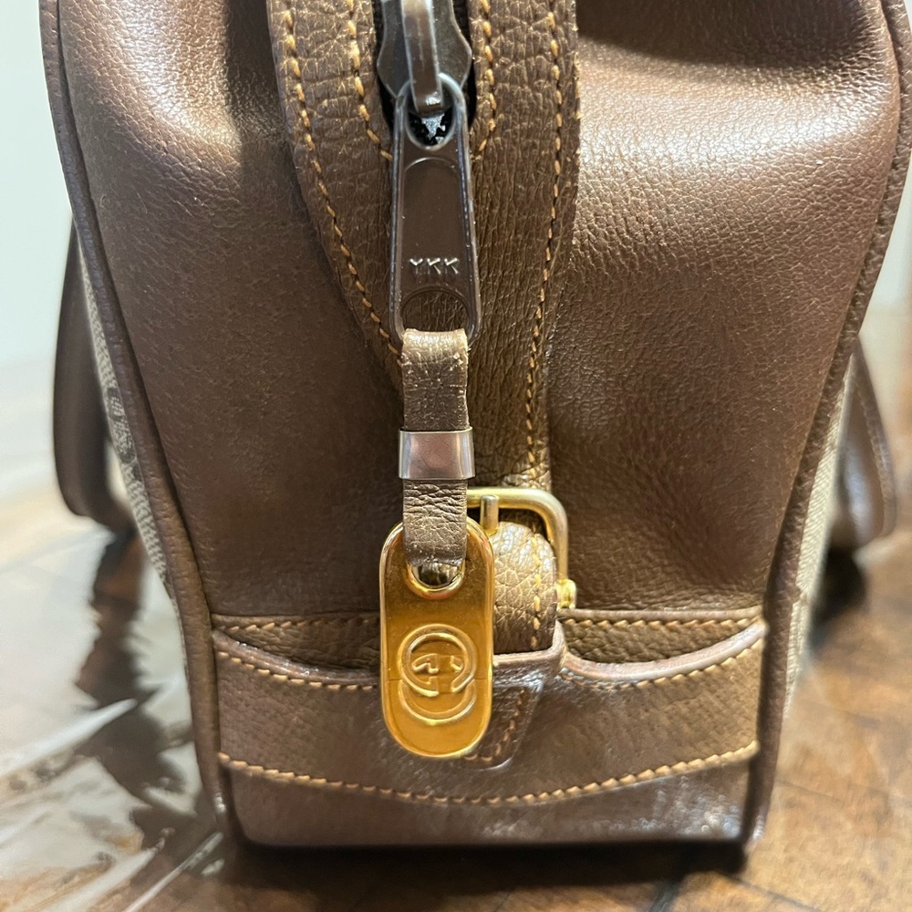 Gucci Vintage Tan and Brown Monogram Satchel - Picture 5 of 16